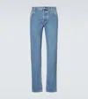 Gucci Logo Patch Wide-leg Jeans In Blue