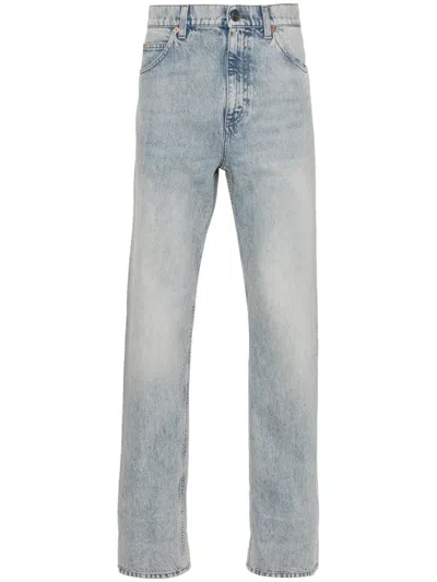 Gucci Halbhohe Straight-leg-jeans In Blau