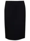 Gucci Midi Black Skirt With Morsetto Details In Wool Blend Woman In Black