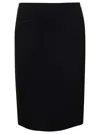 Gucci Midi Black Skirt With Morsetto Details In Wool Blend Woman In Multicolor