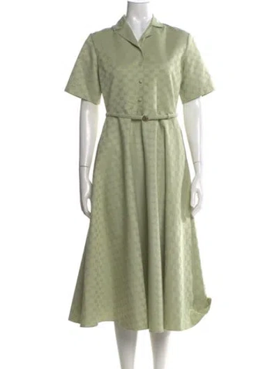 Pre-owned Gucci Midi Length Dress In Green