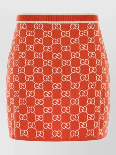 Gucci Midi Skirt Elastic Waistband Modern Silhouette In Orange
