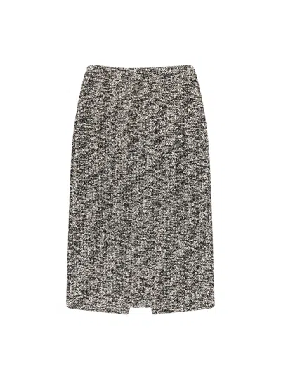 Gucci Women Midi Skirt In Laminated Boucle Fabric In Gray