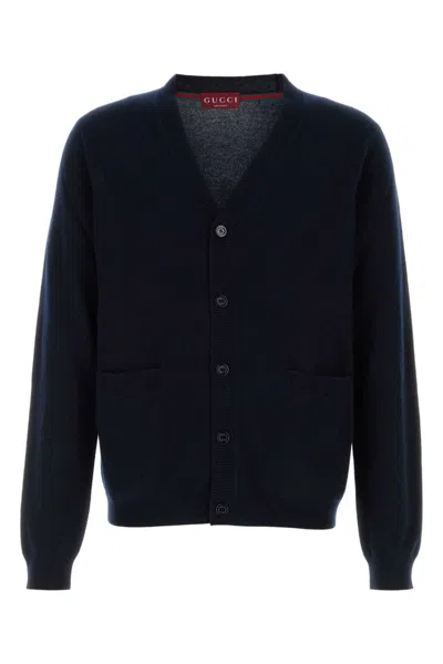 Gucci Cashmere Cardigan With V-neck And Pockets In Black