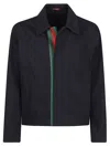 Gucci Signature Web Embossed Gabardine Jacket In Blue