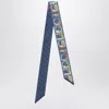 Gucci Midnight Blue Silk Floral Print Scarf Women In Blue