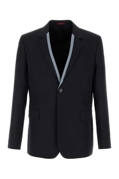 Gucci Midnight Blue Wool Blazer In Black