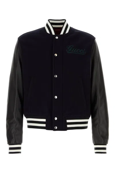 Gucci Wool Bomber Jacket In Black