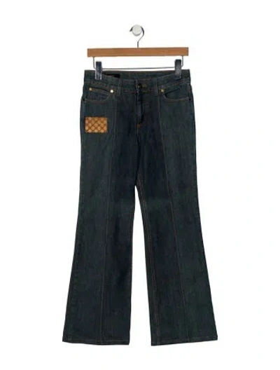 Pre-owned Gucci Mid-rise Flared Jeans In Blue