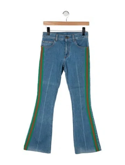 Pre-owned Gucci Mid-rise Flared Jeans In Blue