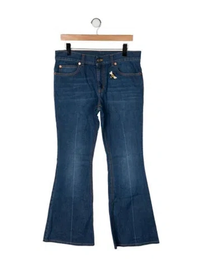 Pre-owned Gucci Mid-rise Flared Jeans In Blue