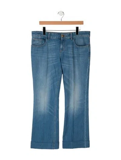 Pre-owned Gucci Mid-rise Flared Jeans In Blue