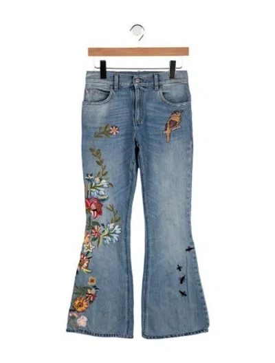 Pre-owned Gucci Mid-rise Flared Jeans In Blue