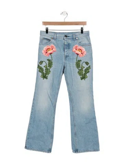 Pre-owned Gucci Mid-rise Flared Jeans In Blue