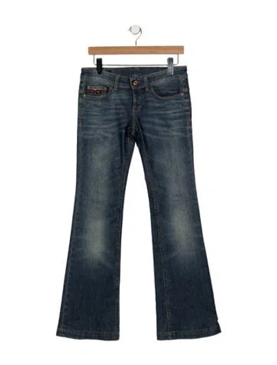 Pre-owned Gucci Mid-rise Flared Jeans In Blue