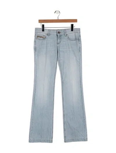 Pre-owned Gucci Mid-rise Flared Jeans In Blue