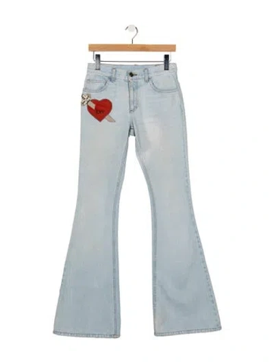 Pre-owned Gucci Mid-rise Flared Jeans In Blue