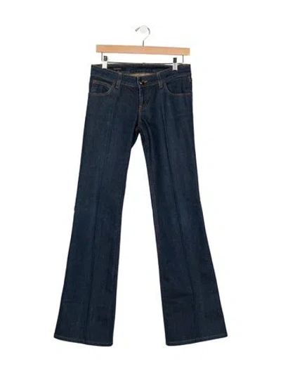 Pre-owned Gucci Mid-rise Flared Jeans In Blue