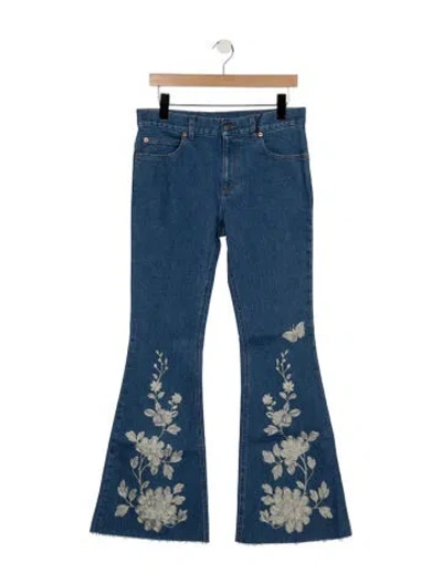 Pre-owned Gucci Mid-rise Flared Jeans In Blue