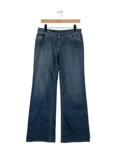 Pre-owned Gucci Mid-rise Flared Jeans In Blue