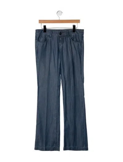 Pre-owned Gucci Mid-rise Flared Jeans In Blue