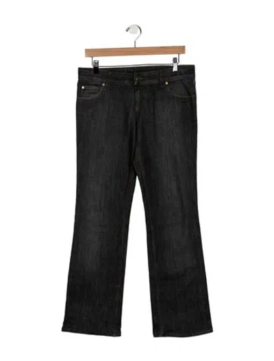 Pre-owned Gucci Mid-rise Flared Jeans In Grey