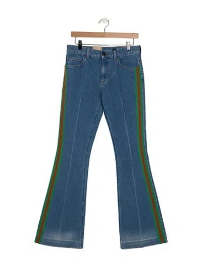Pre-owned Gucci Mid-rise Flared Jeans W/ Tags In Blue