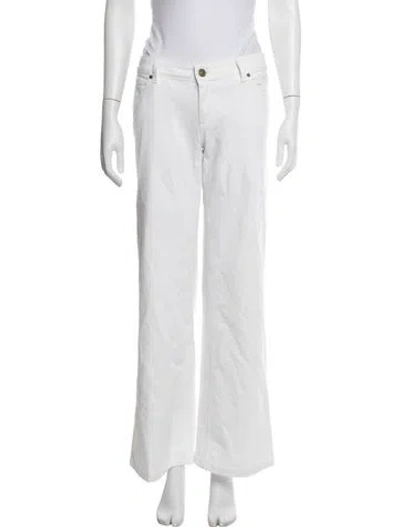 Pre-owned Gucci Mid-rise Flared Jeans In White