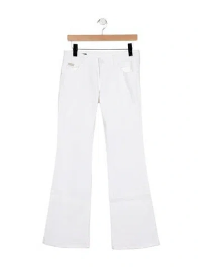 Pre-owned Gucci Mid-rise Flared Jeans In White