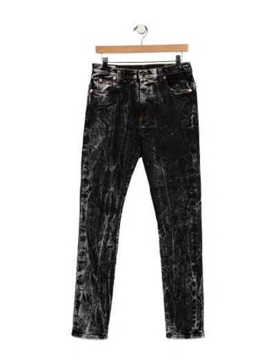 Pre-owned Gucci Mid-rise Skinny Leg Jeans In Black