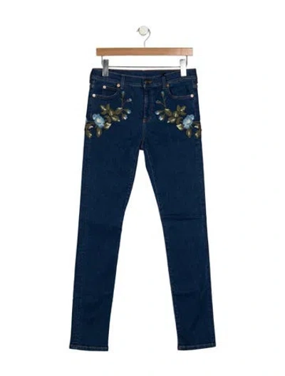 Pre-owned Gucci Mid-rise Skinny Leg Jeans W/ Tags In Blue