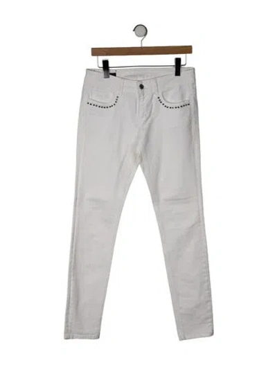 Pre-owned Gucci Mid-rise Skinny Leg Jeans In White