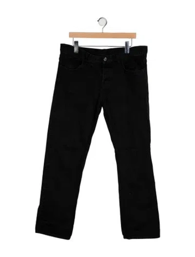 Pre-owned Gucci Mid-rise Straight Leg Jeans In Black