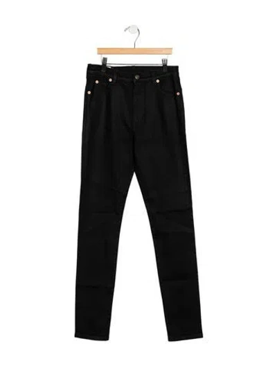 Pre-owned Gucci Mid-rise Straight Leg Jeans In Black