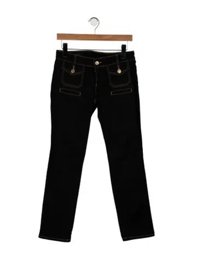 Pre-owned Gucci Mid-rise Straight Leg Jeans In Black