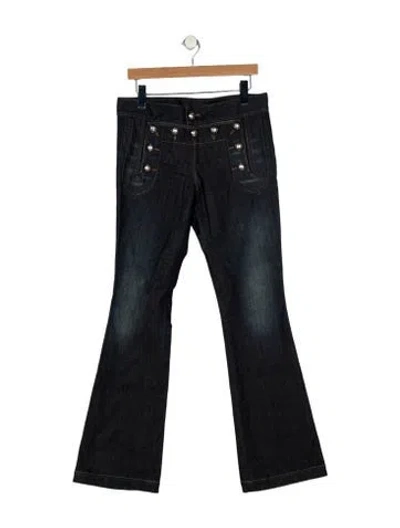 Pre-owned Gucci Mid-rise Straight Leg Jeans In Blue