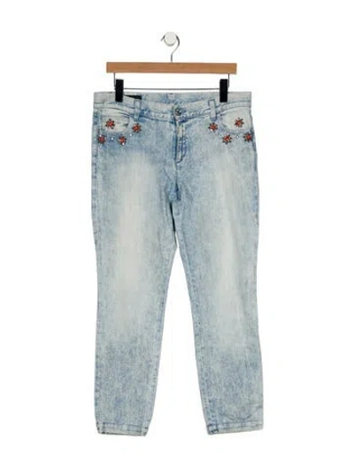 Pre-owned Gucci Mid-rise Straight Leg Jeans In Blue