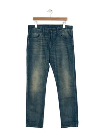 Pre-owned Gucci Mid-rise Straight Leg Jeans In Blue