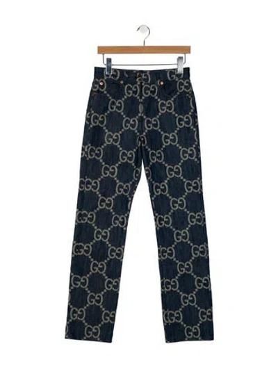 Pre-owned Gucci Mid-rise Straight Leg Jeans In Blue