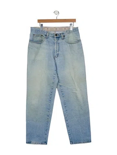 Pre-owned Gucci Mid-rise Straight Leg Jeans In Blue
