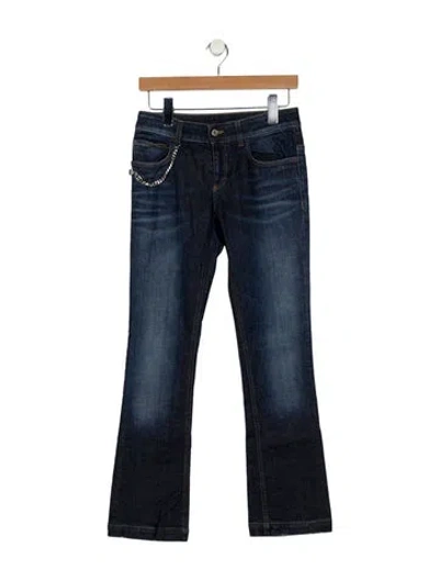 Pre-owned Gucci Mid-rise Straight Leg Jeans In Blue