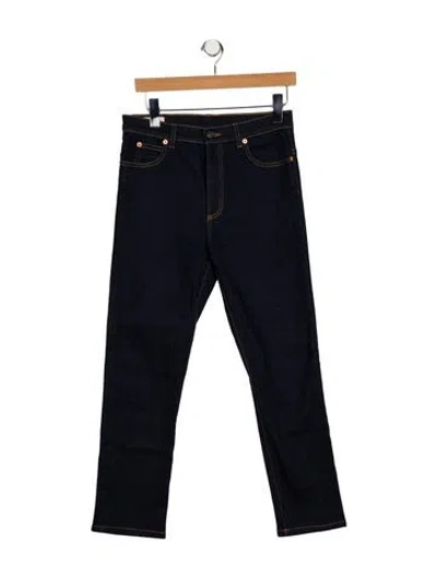 Pre-owned Gucci Mid-rise Straight Leg Jeans In Blue