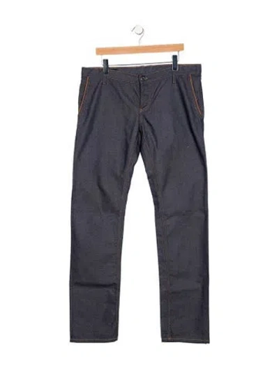 Pre-owned Gucci Mid-rise Straight Leg Jeans In Blue