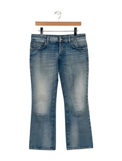 Pre-owned Gucci Mid-rise Straight Leg Jeans In Blue