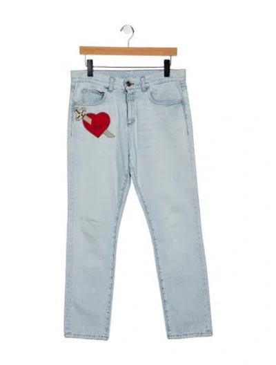 Pre-owned Gucci Mid-rise Straight Leg Jeans In Blue