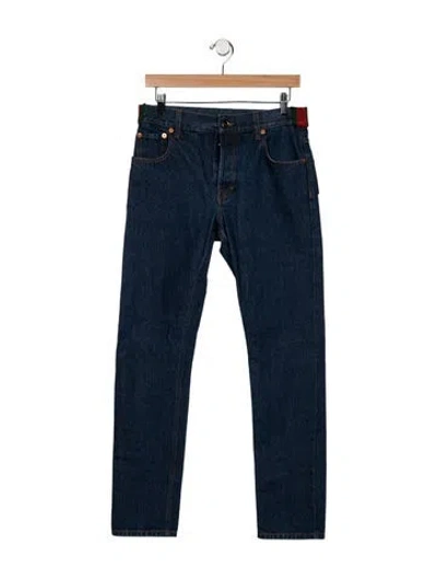 Pre-owned Gucci Mid-rise Straight Leg Jeans In Blue