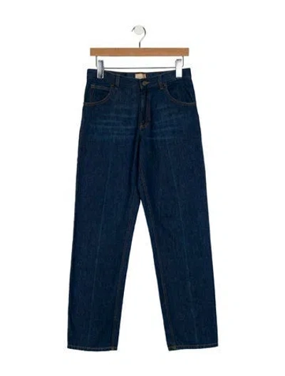 Pre-owned Gucci Mid-rise Straight Leg Jeans In Blue