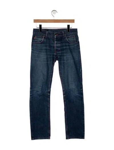 Pre-owned Gucci Mid-rise Straight Leg Jeans In Blue