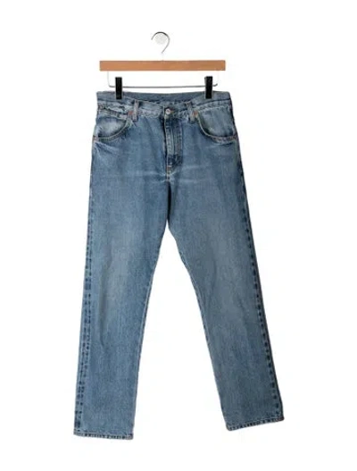 Pre-owned Gucci Mid-rise Straight Leg Jeans In Blue