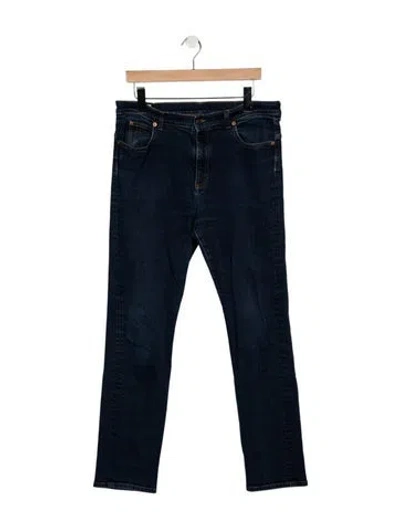 Pre-owned Gucci Mid-rise Straight Leg Jeans In Blue